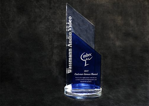 Photo of MHEC's customer service award.
